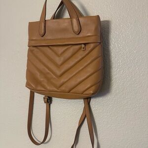 A New Day Brown Quilted Backpack